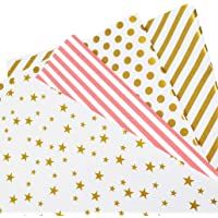 Papel Para Envolver Regalos -Taicse 4 Hojas Envoltura Colorido (Doblados) Para Cumpleaños- Día De Fiesta- Boda- Baby…